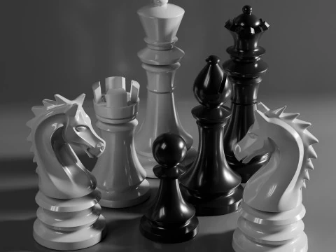 Imperial Chess Pieces Set 3D Print Model