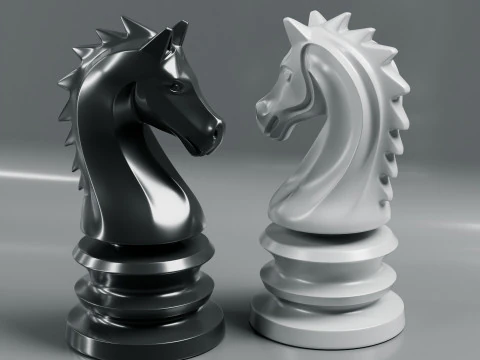 Imperial Chess Pieces Set 3D Print Model
