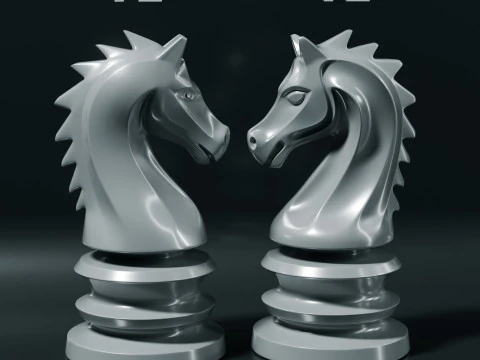 Imperial Chess Pieces Set 3D Print Model