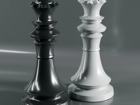 Imperial Chess Pieces Set 3D Print Model