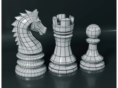 Imperial Chess Pieces Set 3D Print Model