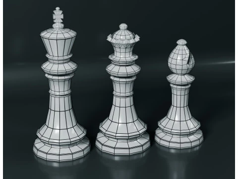 Imperial Chess Pieces Set 3D Print Model