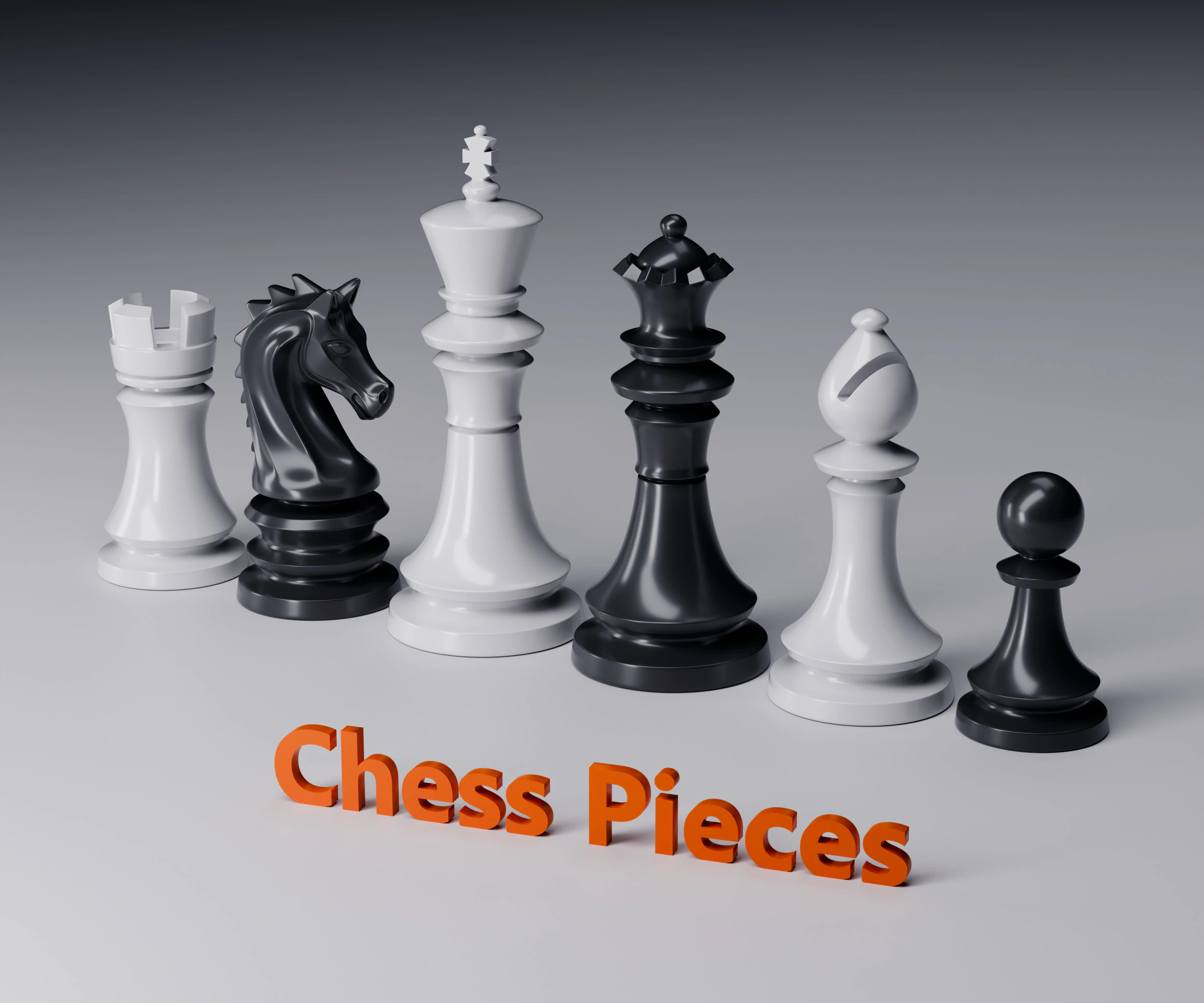 Imperial Chess Pieces Set 3D Print Model .c4d .max .obj .3ds .fbx .stl .blend 