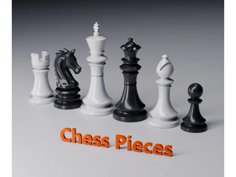 शाही शतरंज मोहरे सेट 3D प्रिंट मॉडल