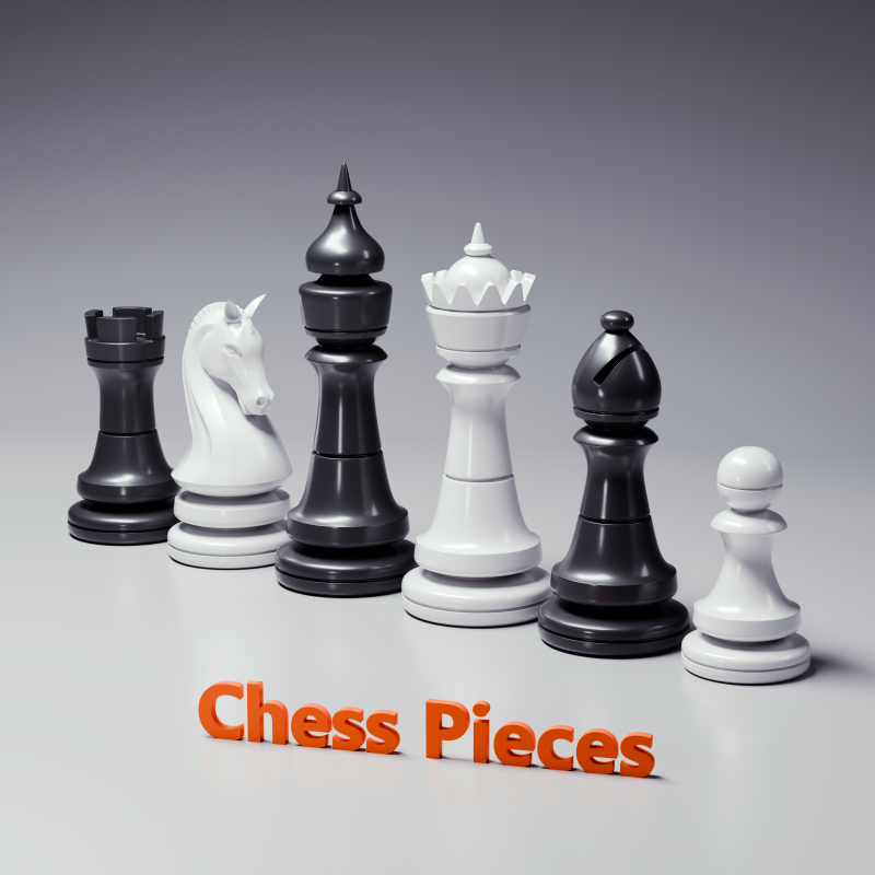 New Chess Pieces 3d Print Model Modelo de impresión 3D .c4d .max .obj .3ds .fbx .stl .blend