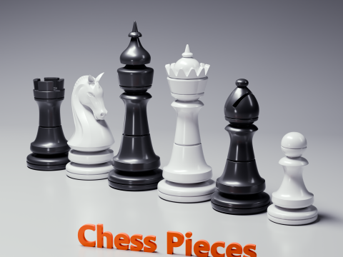 New Chess Pieces 3d Print Model Modelo de impresión 3D