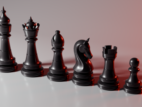 New Chess Pieces 3d Print Model Modelo de impresión 3D