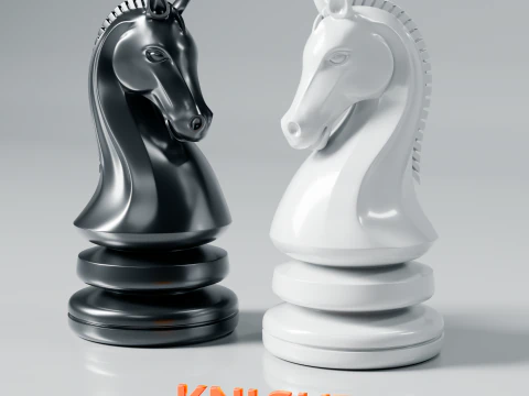 Modern Regal Chess pieces Set 3D Print Model