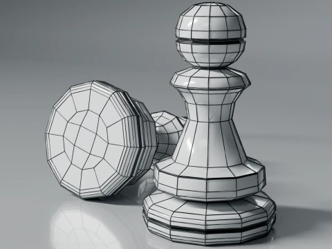 Modern Regal Chess pieces Set 3D Print Model