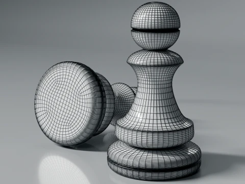 Modern Regal Chess pieces Set 3D Print Model
