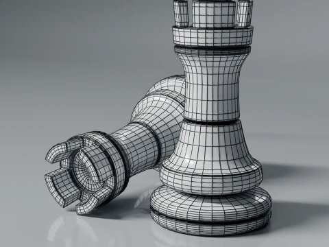 Modern Regal Chess pieces Set 3D Print Model