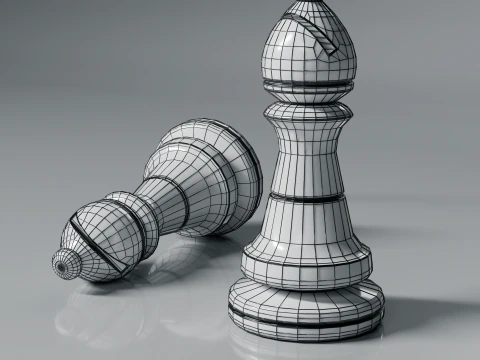 Modern Regal Chess pieces Set 3D Print Model