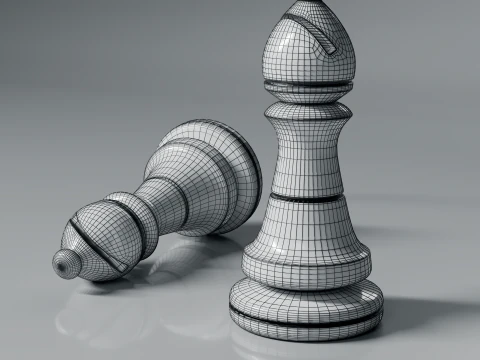 Modern Regal Chess pieces Set 3D Print Model