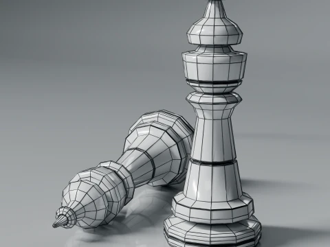 Modern Regal Chess pieces Set 3D Print Model