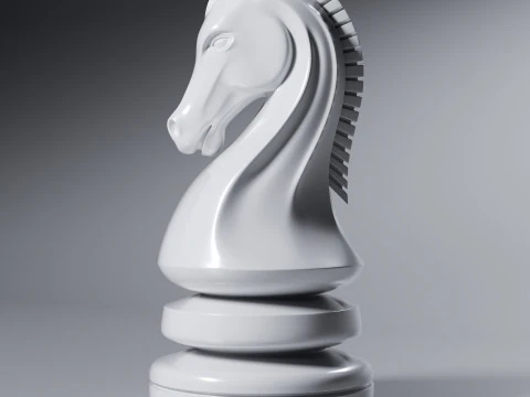 Knight Chess Piece Modern Design 3D Print Model