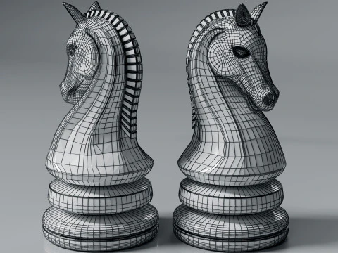 Knight Chess Piece Modern Design 3D Print Model