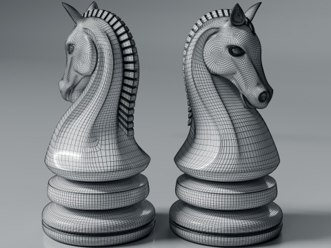 Printable Knight Chess Piece Modern Design Modèles 3D en vedette