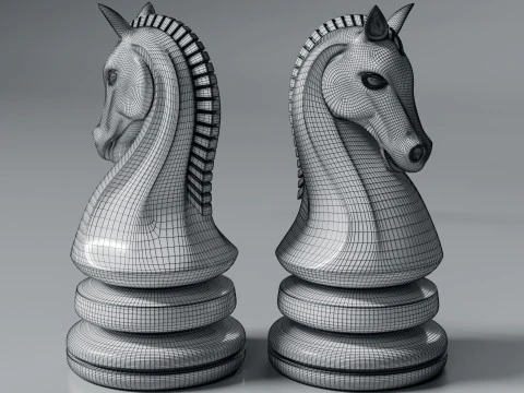 Knight Chess Piece Modern Design 3D Print Model