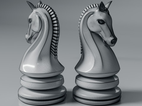 Printable Knight Chess Piece Modern Design Modèles 3D en vedette