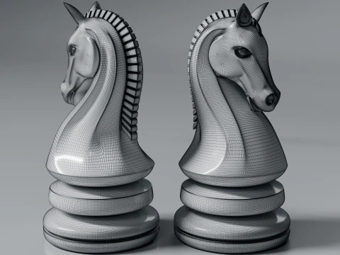 Knight Chess Piece Modern Design 3D Print Model
