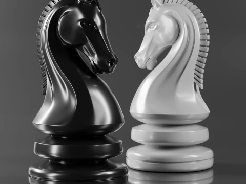 Knight Chess Piece Modern Design 3D Print Model