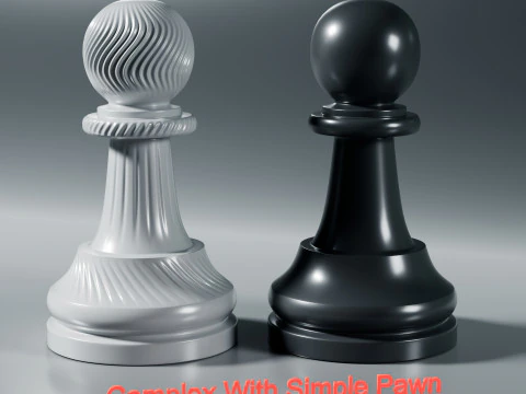 Royal Chess pieces Set 3D Print Model