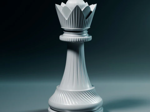 Royal Chess pieces Set 3D Print Model