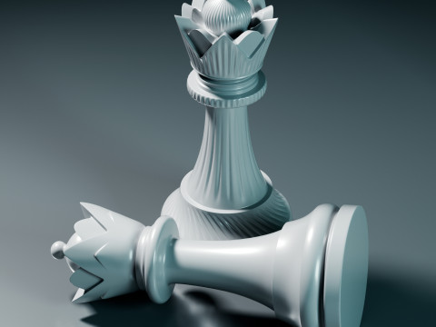 Royal Chess pieces Set 3Dプリントモデル