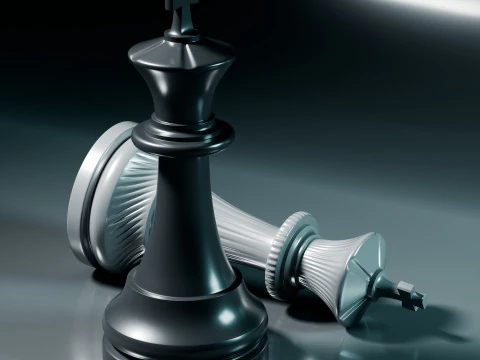Royal Chess pieces Set 3D Print Model