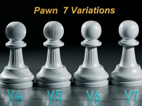 Royal Chess pieces Set 3Dプリントモデル