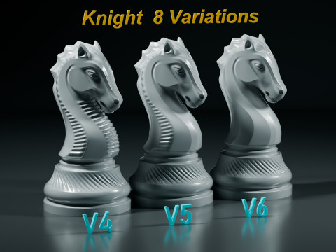 Royal Chess pieces Set 3Dプリントモデル