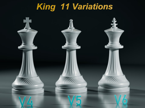 Royal Chess pieces Set 3Dプリントモデル