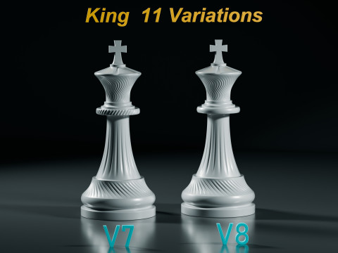 Royal Chess pieces Set 3Dプリントモデル