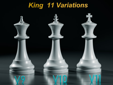 Royal Chess pieces Set 3Dプリントモデル