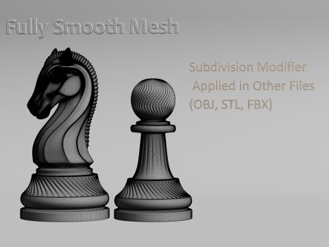 Royal Chess pieces Set 3Dプリントモデル