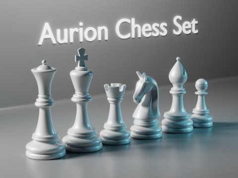 Aurion Chess Pieces Set 3D 프린트 모델
