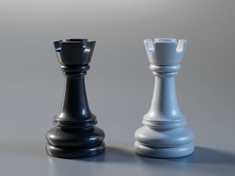 Aurion Chess Pieces Set 3D Print Model