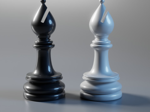 Aurion Chess Pieces Set 3D Print Model