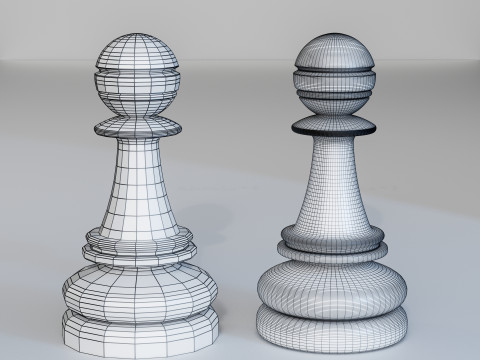 Aurion Chess Pieces Set 3D Print Model