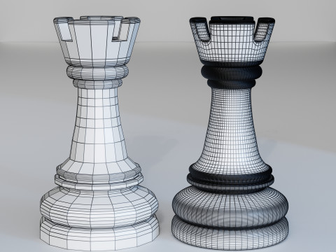 Aurion Chess Pieces Set 3D Print Model