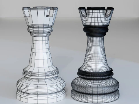 Aurion Chess Pieces Set 3D Print Model