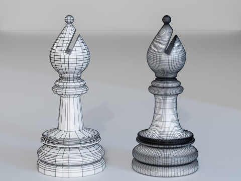Aurion Chess Pieces Set 3D Print Model