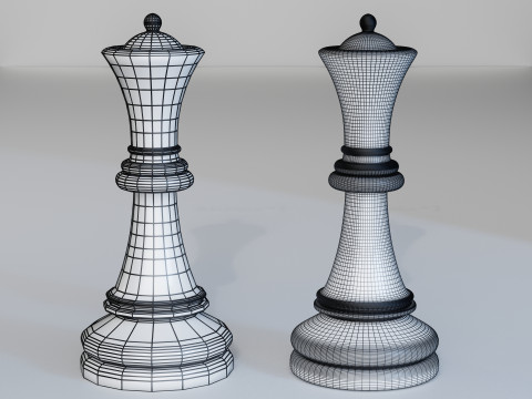 Aurion Chess Pieces Set 3D Print Model