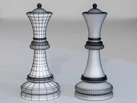 Aurion Chess Pieces Set 3D Print Model