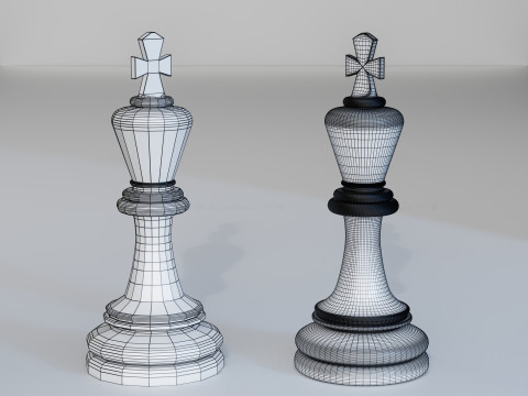 Aurion Chess Pieces Set 3D Print Model