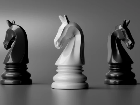 Aurion Chess Pieces Set 3D Print Model