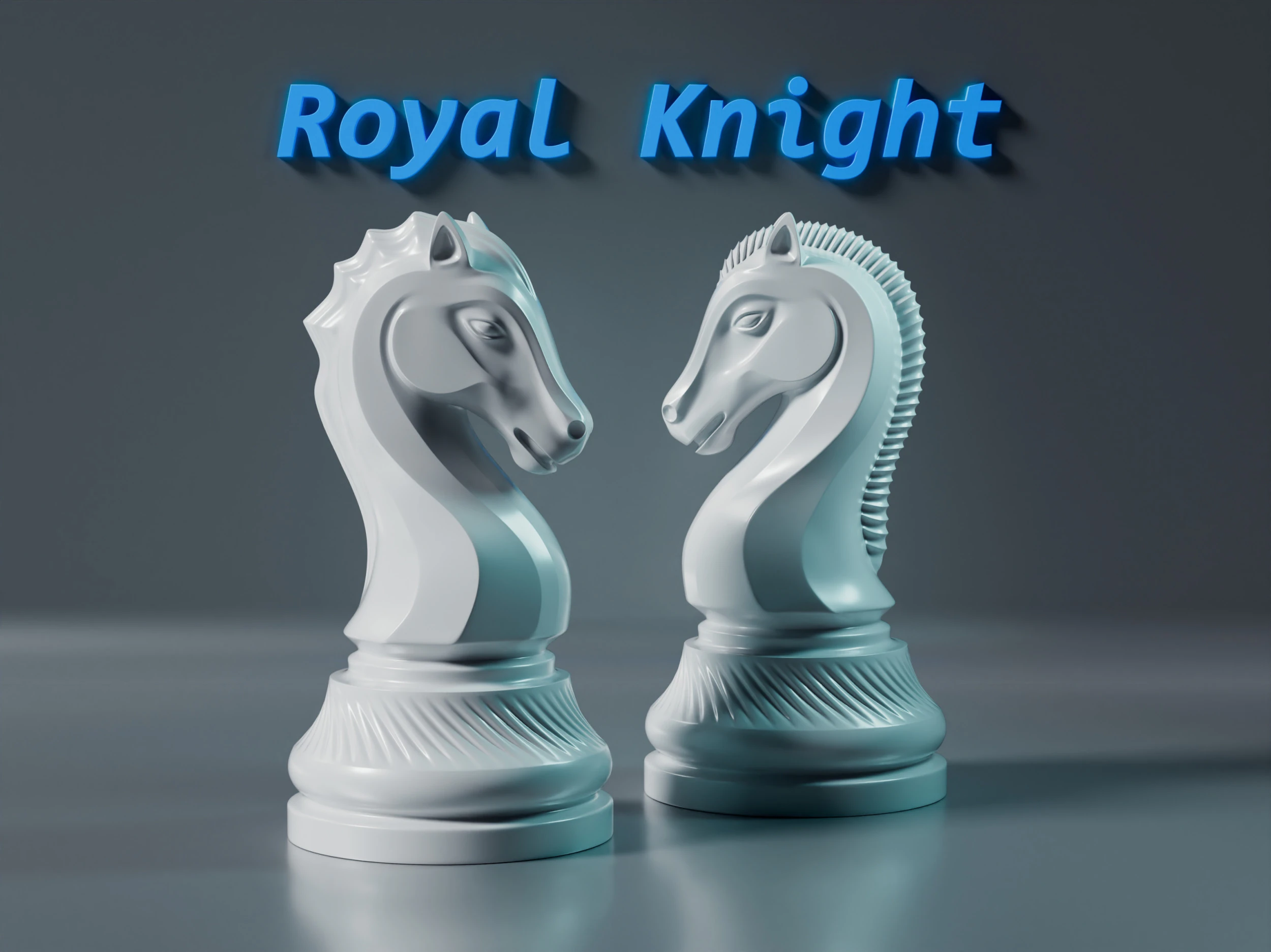 Royal Chess Knight Set 3D Print Model .c4d .max .obj .3ds .fbx .stl .blend