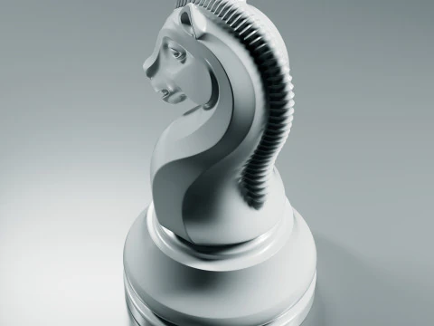 Royal Chess Knight Set 3D Print Model