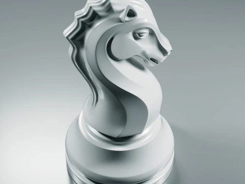 Royal Chess Knight Set 3D Print Model