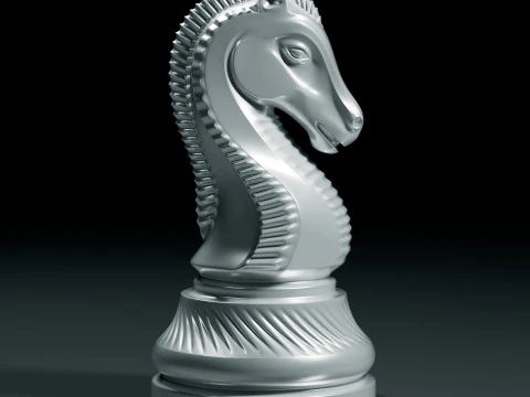 Royal Chess Knight Set 3D Print Model
